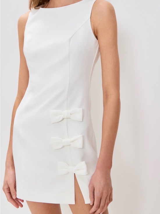 Endless Rose Dresses & Skirts - Endless Rose Sleeveless White Dress with Bow Accents